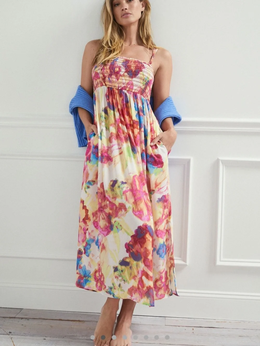 Anthropologie Smocked Floral Dress - Picture 1 of 6